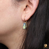 Coffin Earrings, Labradorite 9x15mm Sterling Silver Gemstone Earrings, Labradorite Gold Plated Coffin Earrings, Handmade Earrings For Women